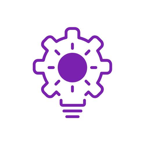 Lightbulb with gear teeth inside, symbolizing proactive and innovative problem-solving for workplace adjustments.